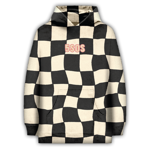 Black hoodie checkered sleeves sales